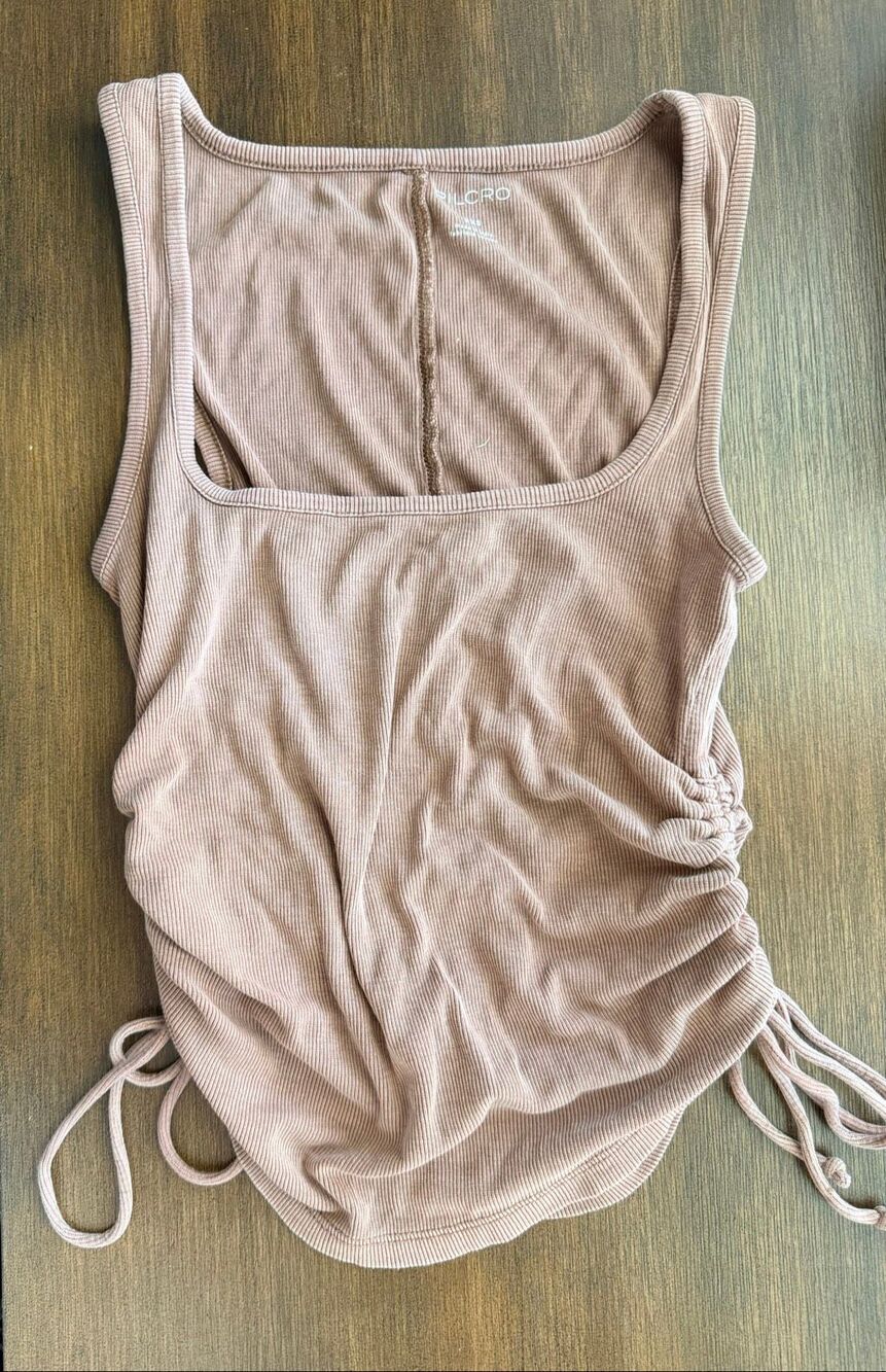 Pilcro Anthropologie Brown Ruched Side One Piece Bodysuit Women's Size XXS 2XS